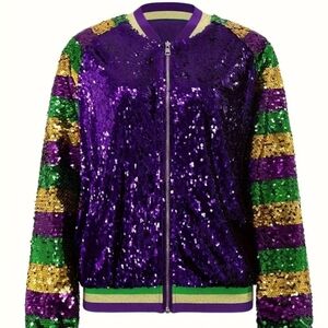 Women's Sequin Costume Jacket - Purple, Green, Gold